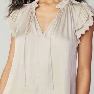 Current Air (featured at Anthropologie) Cream Ruffle Sleeve Blouse